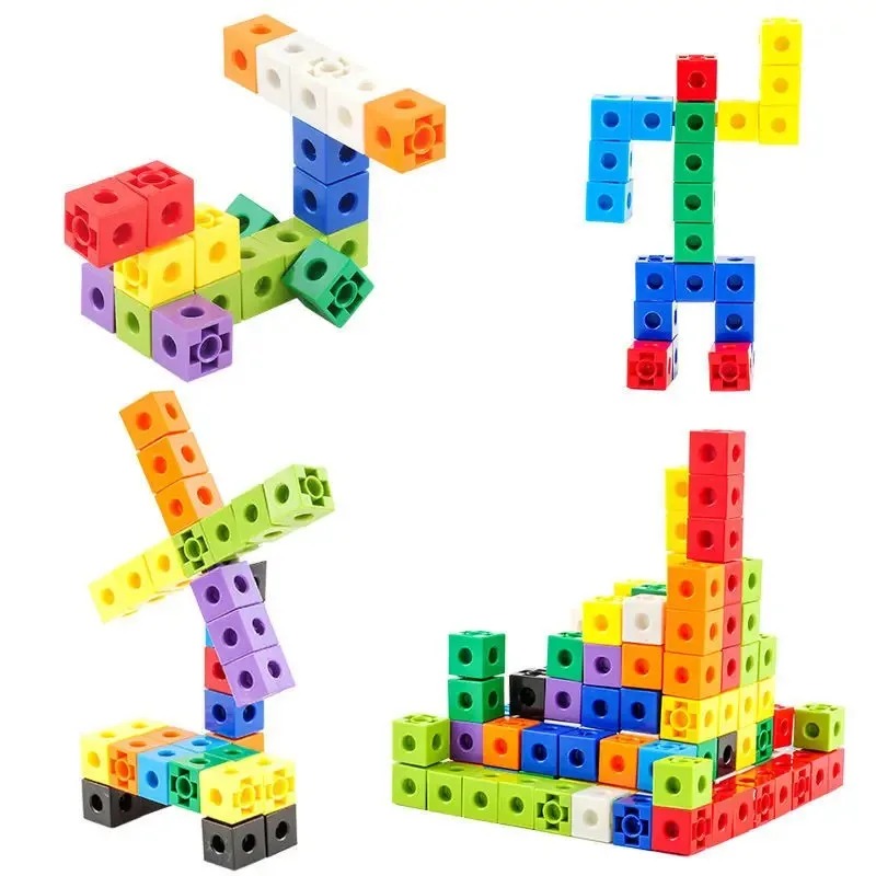 Math Manipulative Set - مجموعة من 100 قطعة من مكعبات