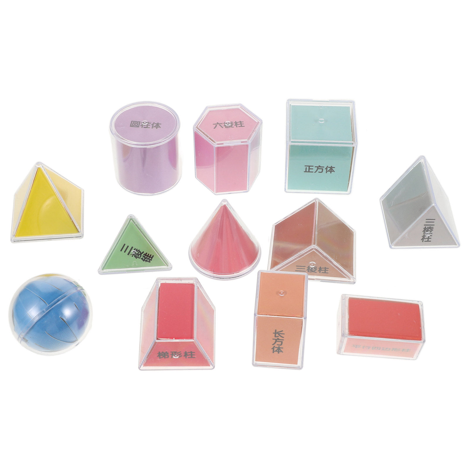 Math Manipulative Set - مجموعة من 8 قطع من الأشكال