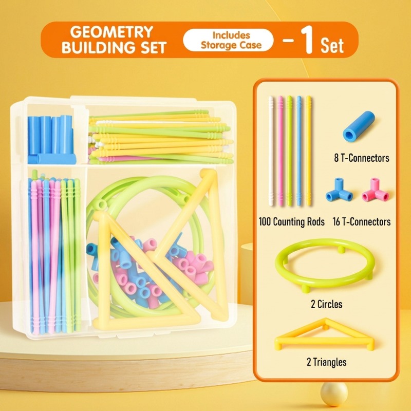 مجموعة بناء الأشكال الهندسية ل - مراجعة Math Manipulative Set وسعره