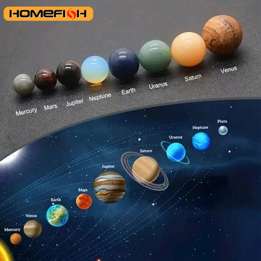 مجموعة كرات كريستالية طبيعية ل - مراجعة Solar System Model وسعره