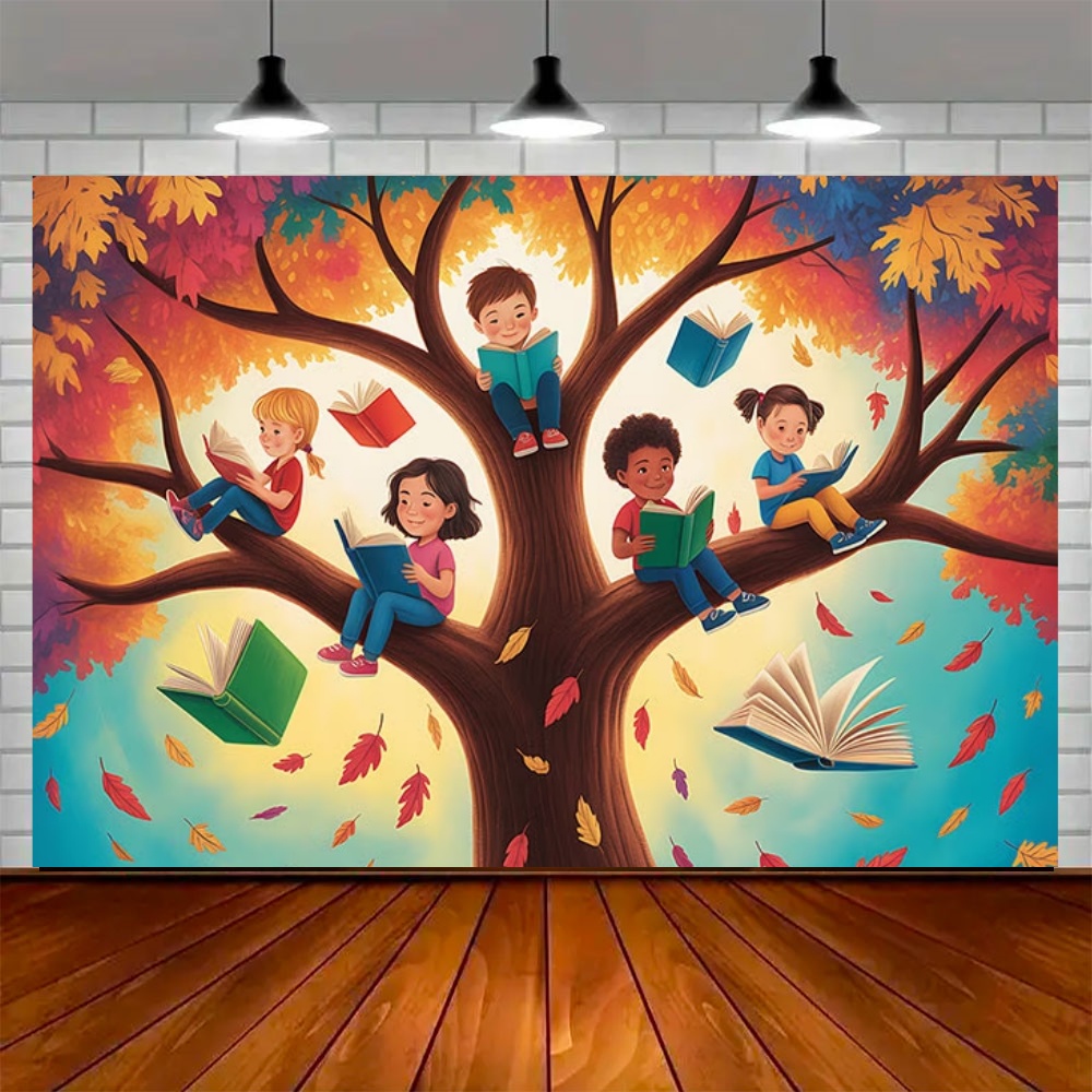 خلفية زينة لحفلة يوم القراءة ا - مراجعة Background For Kids Education وسعره